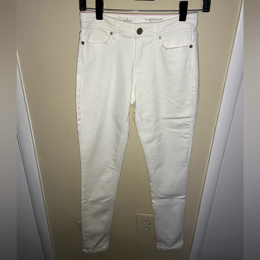 White low rise super skinny jeans